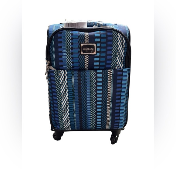 🧳 Vera Bradley Cha Cha Blue 22” Spinner Rolling Luggage NWT ✈️ - Picture 1 of 8